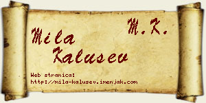 Mila Kalušev vizit kartica